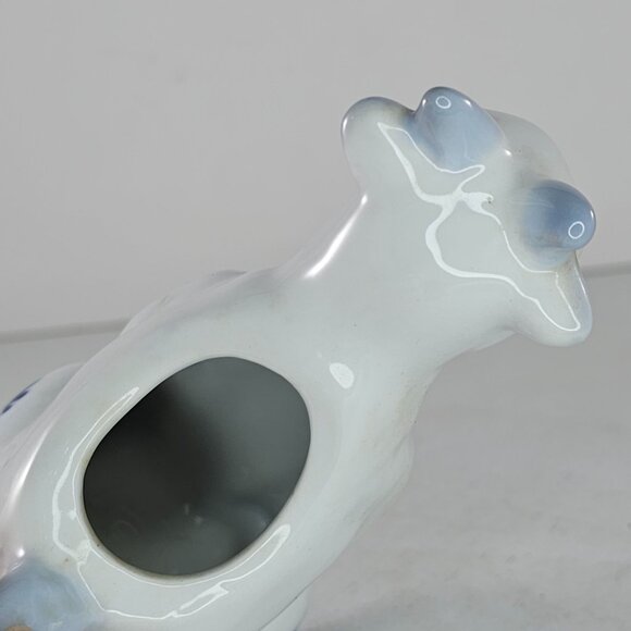 Vintage Ceramic Goat Creamer Blue White Floral Design - Picture 7 of 8